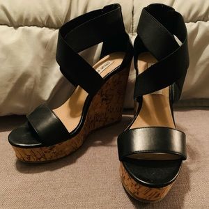 Size 5 Nine West Black Wedges